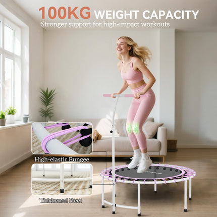 40" Fitness Trampoline, Mini Rebounder Trampoline for Adults with 5-Level Adjust