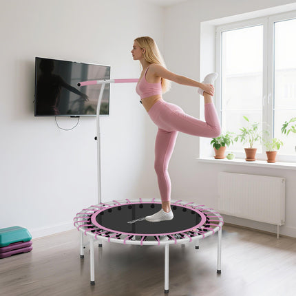 40" Fitness Trampoline, Mini Rebounder Trampoline for Adults with 5-Level Adjust