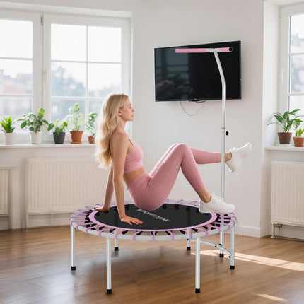 40" Fitness Trampoline, Mini Rebounder Trampoline for Adults with 5-Level Adjust