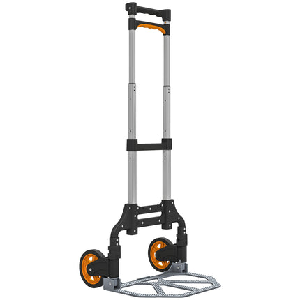Folding Sack Truck, 70kg Lightweight Hand Truck with Wheels, Foldable Trolley Ca