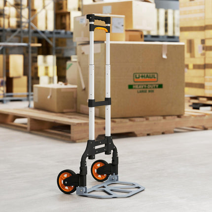 Folding Sack Truck, 70kg Lightweight Hand Truck with Wheels, Foldable Trolley Ca