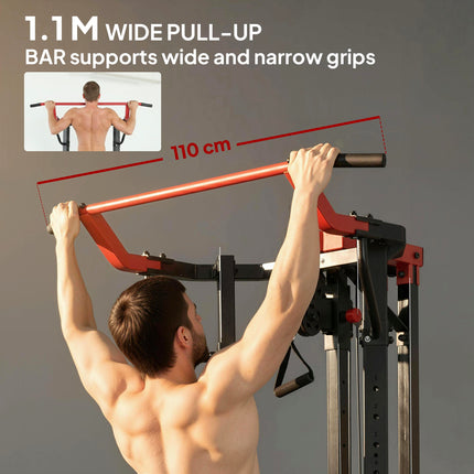 Power Tower with Lat Pull Down Machine, Pull Up Bar, Dip Station, Adjustable Height Power Pack for Home Gym