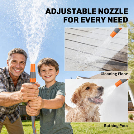 Retractable Hose Reel Wall Mounted, 15+1.6m Garden Hose Pipe Reel with Auto Retraction, Self-Locking, Orange