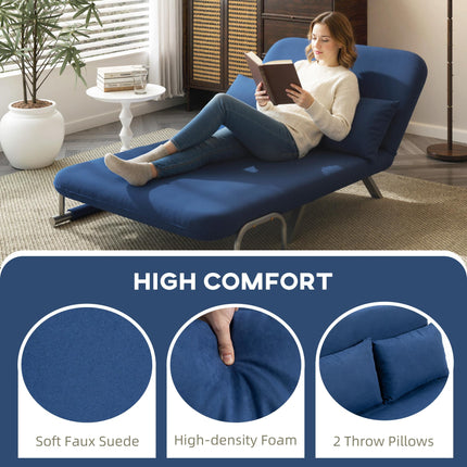 Two-Seater Click-Clack Sofa Bed - Dark Blue