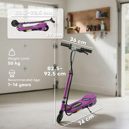 Foldable Electric Kids Scooter, Ride-on for Ages 7-14 Years, Purple
