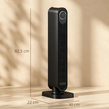 2000W Ceramic Electric Heater with Fan, Timer, Oscillation - Black