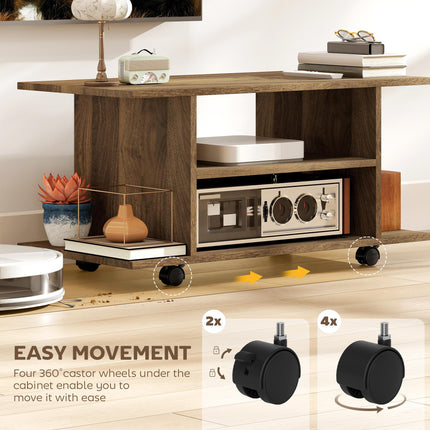 Modern TV Cabinet Stand Storage Shelves Table Mobile Bedroom Furniture Bookshelf Bookcase Walnut
