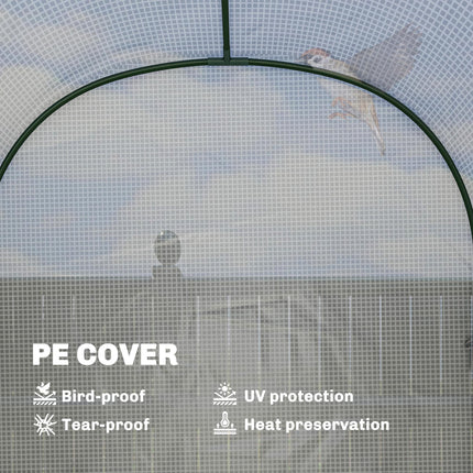 Walk-in Greenhouse with Shelves, Small Greenhouse with PE Cover and Roll-up Door, 123 x 187 x 189 cm, White