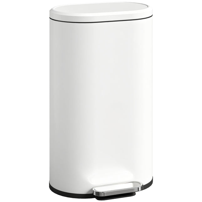 30 L Modern Curved Kitchen Bin - Cream