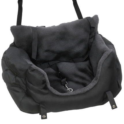Dog Car Seat for Small Dogs with Fixed Buckle, Safety Leash, Washable Cover, 58 x 45 x 28 cm, Black