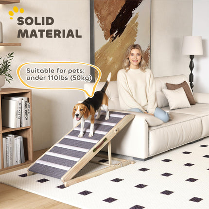 Dog Ramp for Couch, Adjustable Folding Pet Ramp, 4 Adjustable Height Dog Climbing Ladder, 35/43/47/50 cm Height