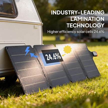 36W Foldable Solar Panel, Portable Solar Charger Type-C to USB-A Charging Port, Power Supply for Outdoor