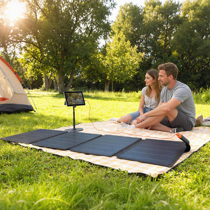 36W Foldable Solar Panel, Portable Solar Charger Type-C to USB-A Charging Port, Power Supply for Outdoor
