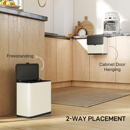 8L Hanging Kitchen Bin, Rubbish bin with Lid and Removable Inner Bucket for Kitc