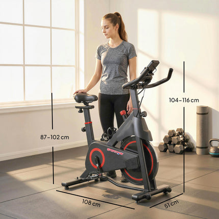 Exercise Bike, Stationary Bike with Adjustable Magnetic Resistance, Indoor Cycling Equipment with LCD Display