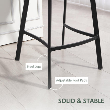 Bar Stools Set of 2, PU Leather Dining Stools with Backrest, Footrest, for Kitchen, Counter, Breakfast Bar, Green