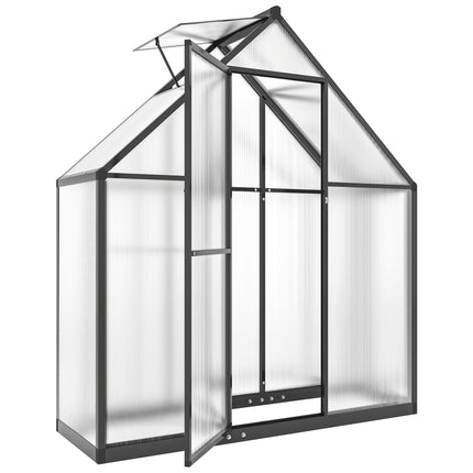 Polycarbonate Greenhouse with Swing Door and Adjustable Window, Walk-in Greenhou