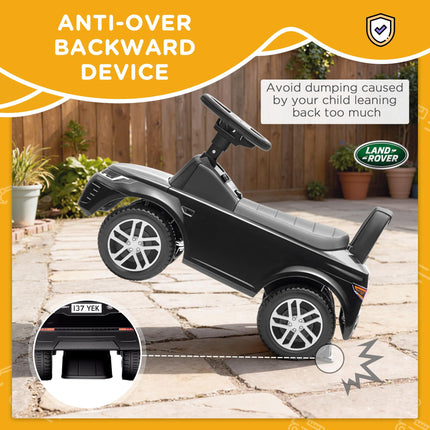 Land Rover Licensed Toddler Ride on Car with Horn, Engine Sounds, Under-Seat Storage, for 18-36 Months, Black