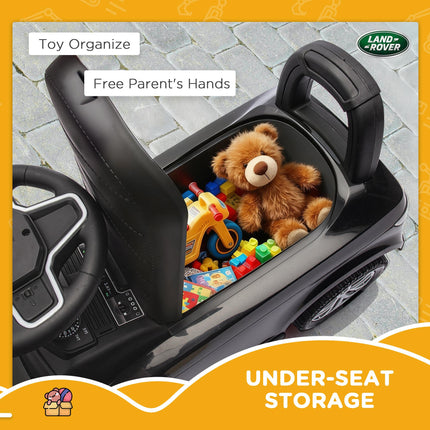 Land Rover Licensed Toddler Ride on Car with Horn, Engine Sounds, Under-Seat Storage, for 18-36 Months, Black