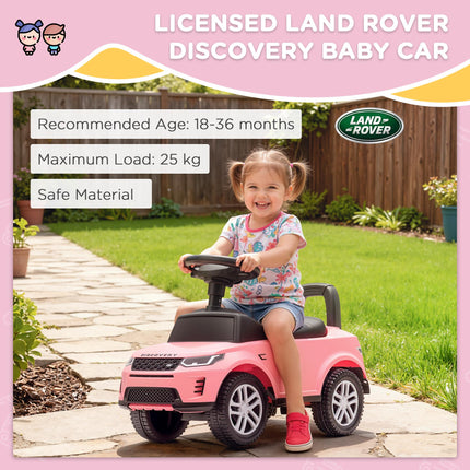 Land Rover Licensed Toddler Ride on Car with Horn, Engine Sounds, Under-Seat Storage, for 18-36 Months, Pink