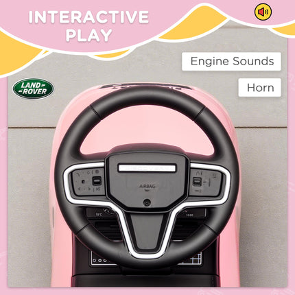 Land Rover Licensed Toddler Ride on Car with Horn, Engine Sounds, Under-Seat Storage, for 18-36 Months, Pink