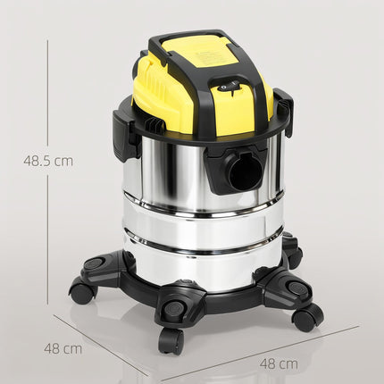 Wet and Dry Vacuum Cleaner, 1200W 20L Wet & Dry Vacuum Cleaner w/ Blower, Triple Filters for Workshop, Home, Carpet