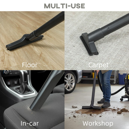 Wet and Dry Vacuum Cleaner, 1200W 20L Wet & Dry Vacuum Cleaner w/ Blower, Triple Filters for Workshop, Home, Carpet