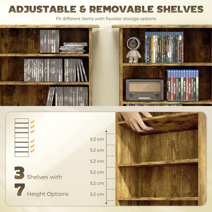 360 CD Storage Unit - Rustic Brown