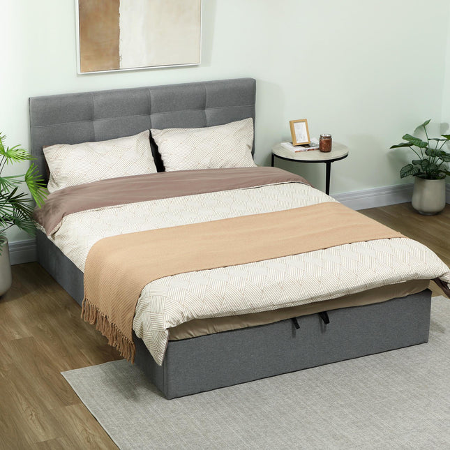 5ft King Ottoman Bed with Gas Lift Storage - Grey