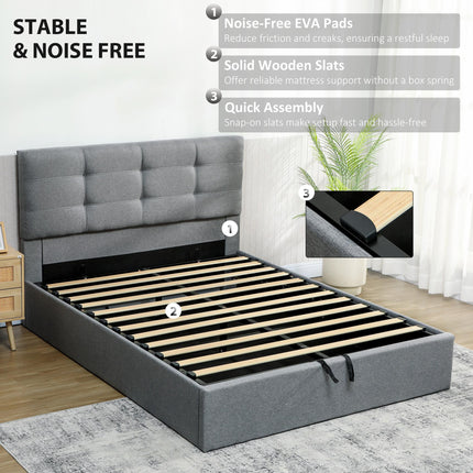5ft King Ottoman Bed with Gas Lift Storage - Grey