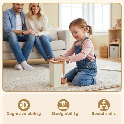 Kids Wooden Coffee Machine Toy, Pretend Play Kitchen Accessories Gift for Boys and Girls Ages 3+