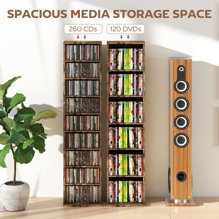 260 Narrow CD Storage Unit - Rustic Brown