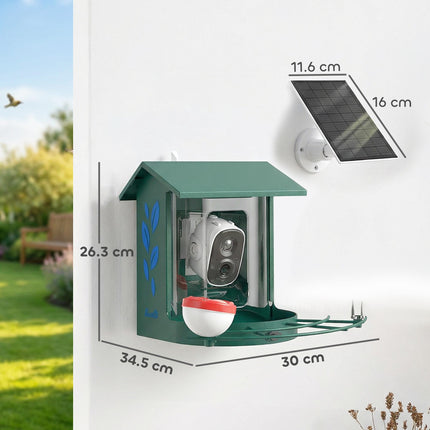 Smart Bird Feeder Camera 2K HD with AI Identifies 16,000+ Species, 2K HD Auto Capture Video, APP Instant Notifications
