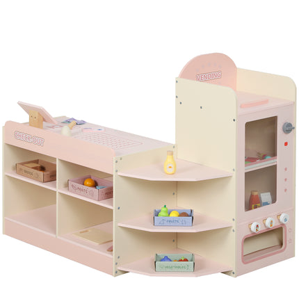 Kids Grocery Store, Children Supermarket Playset with Cash Register, Vending Mac