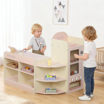 Kids Grocery Store, Children Supermarket Playset with Cash Register, Vending Mac