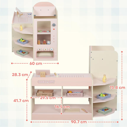 Kids Grocery Store, Children Supermarket Playset with Cash Register, Vending Mac