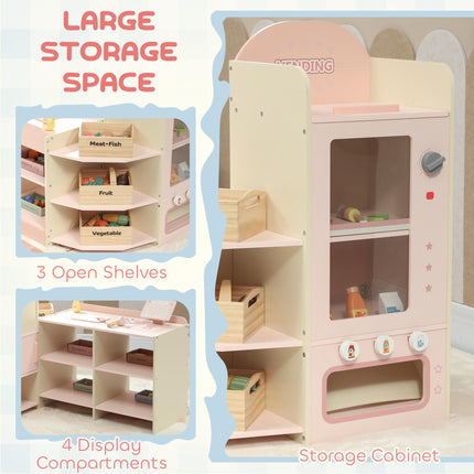 Kids Grocery Store, Children Supermarket Playset with Cash Register, Vending Mac