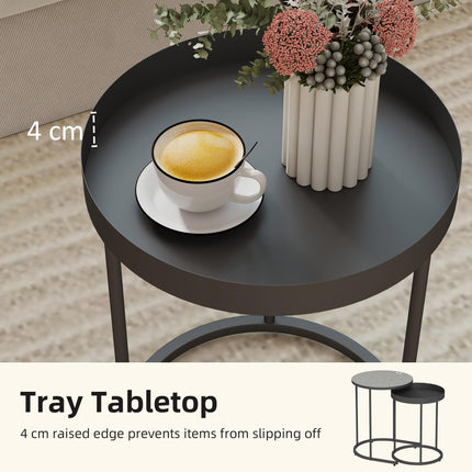 Set of Two Industrial Nesting Tables - Grey