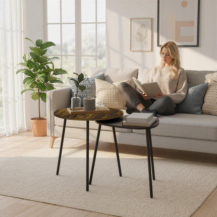 Nesting Side Table Set of 2 - Rustic Brown