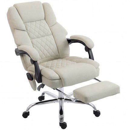 Office Chair with 6-point Vibration Massage and Heat, Fabric Desk Chair with Foo