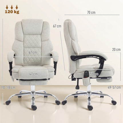 Office Chair with 6-point Vibration Massage and Heat, Fabric Desk Chair with Foo