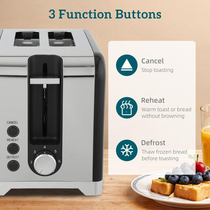 Retro Toaster and Kettle Set - Black