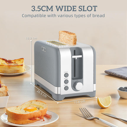 Sleek Textured Kettle and Toaster Set - Grey