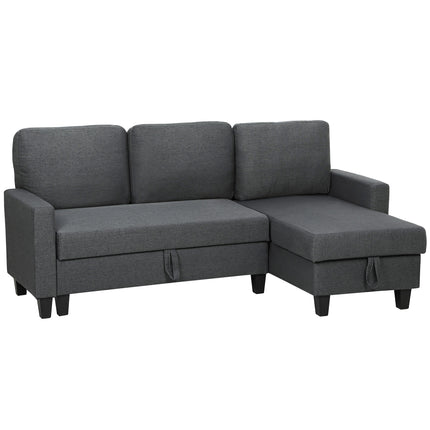 Three-Seater Storage Sofa Bed - Charcoal Grey