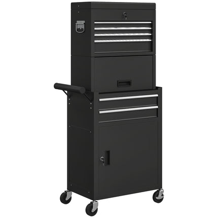 Three-Part Steel Locking Tool Chest - Black