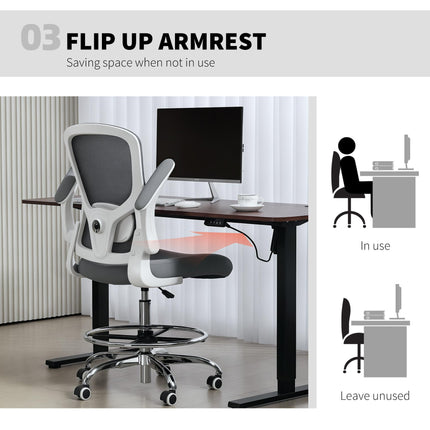 Draughtsman Chair, with Adjustable Lumbar - Charcoal Grey