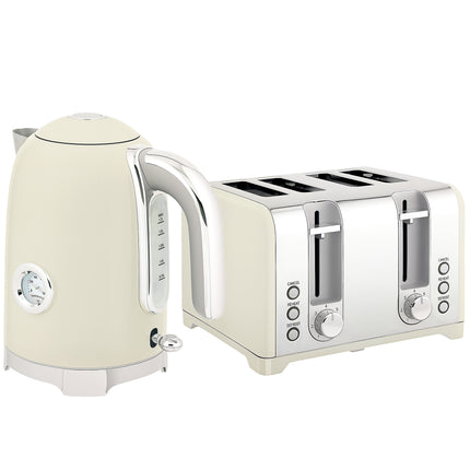 Retro 3000W Kettle and Toaster Set - Grey