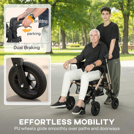 Rollator Walker Wheelchair, with Seat - Black