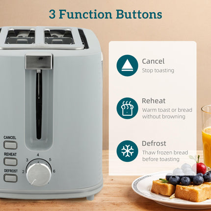 Modern Kettle and Toaster Set - Grey