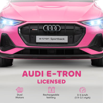 12V Kids Electric Ride on, Electric Car for Kids with Parental Remote, Music, Lights, Suspension Wheels, Pink
